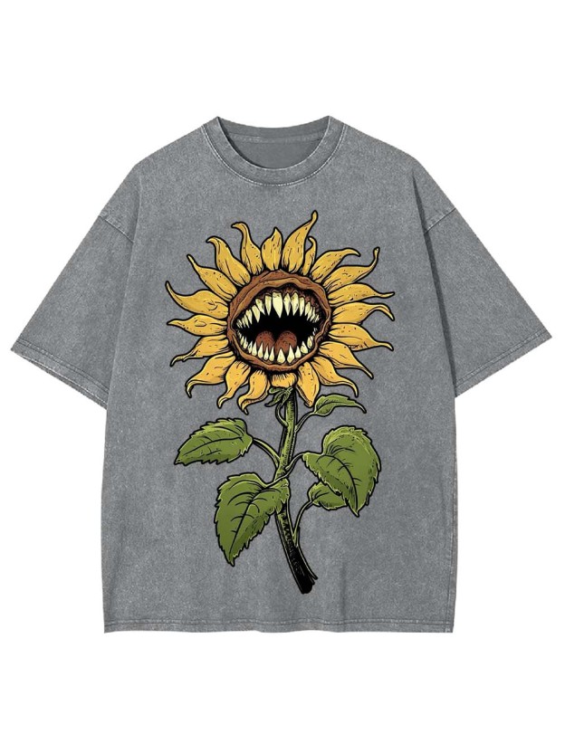 Venomous Sunflower Washed Tshirt
