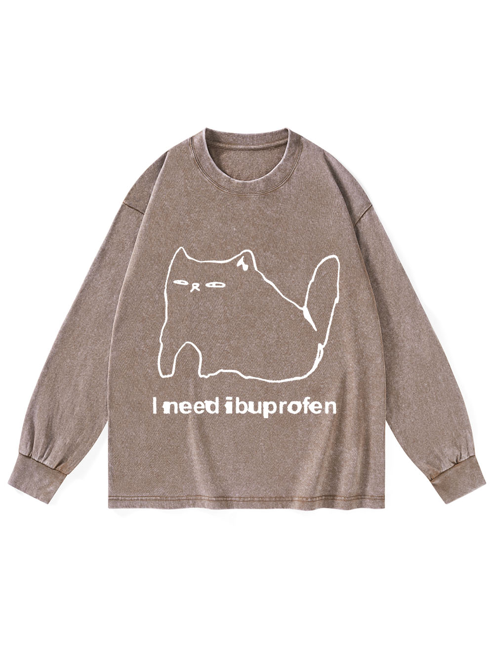 Ibuprofen Cat Washed Long-Sleeve Tshirt