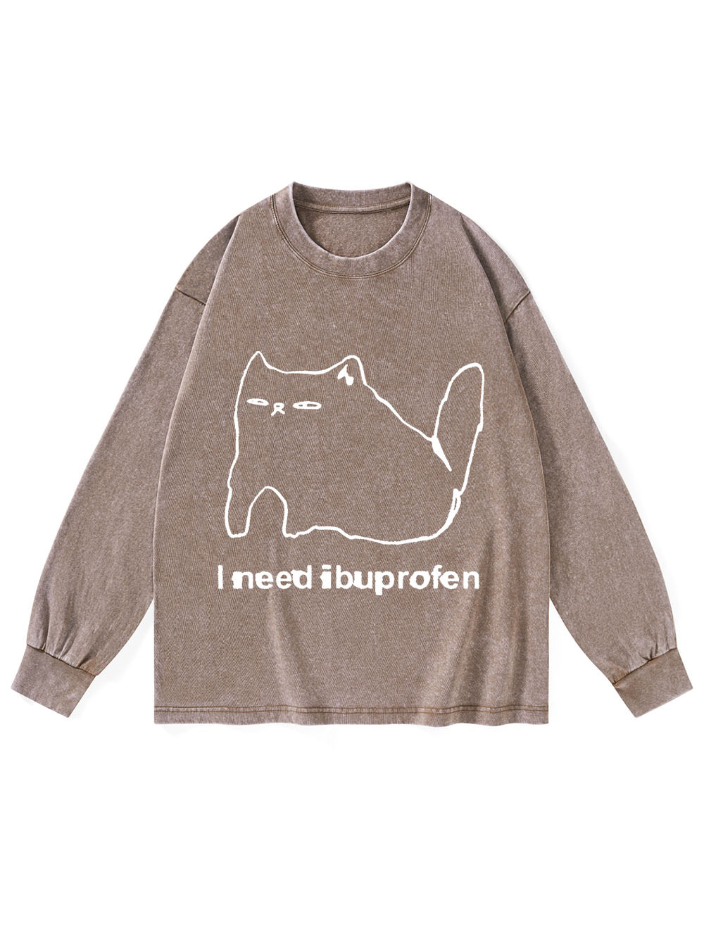 Ibuprofen Cat Washed Long-Sleeve Tshirt