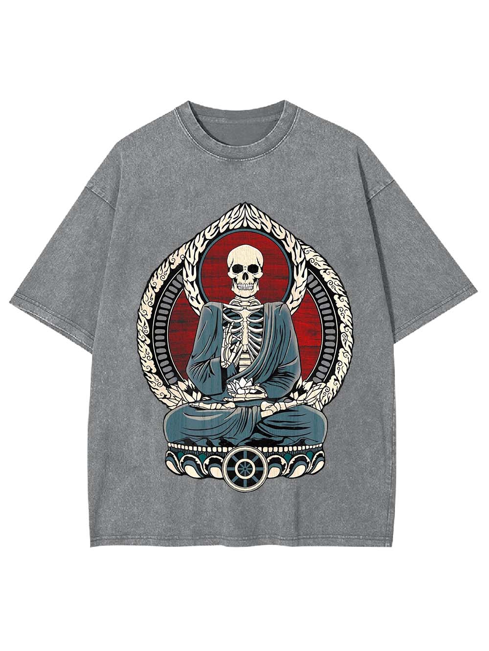 Skeleton Buddha Serenity Washed Tshirt
