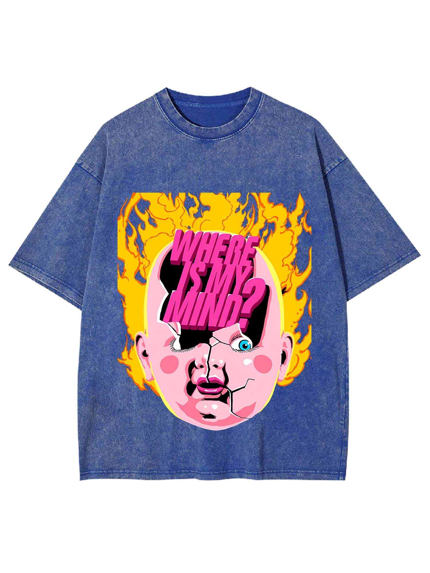 Where Is My Mind? Washed Tshirt-ClassyOutlaw Sale