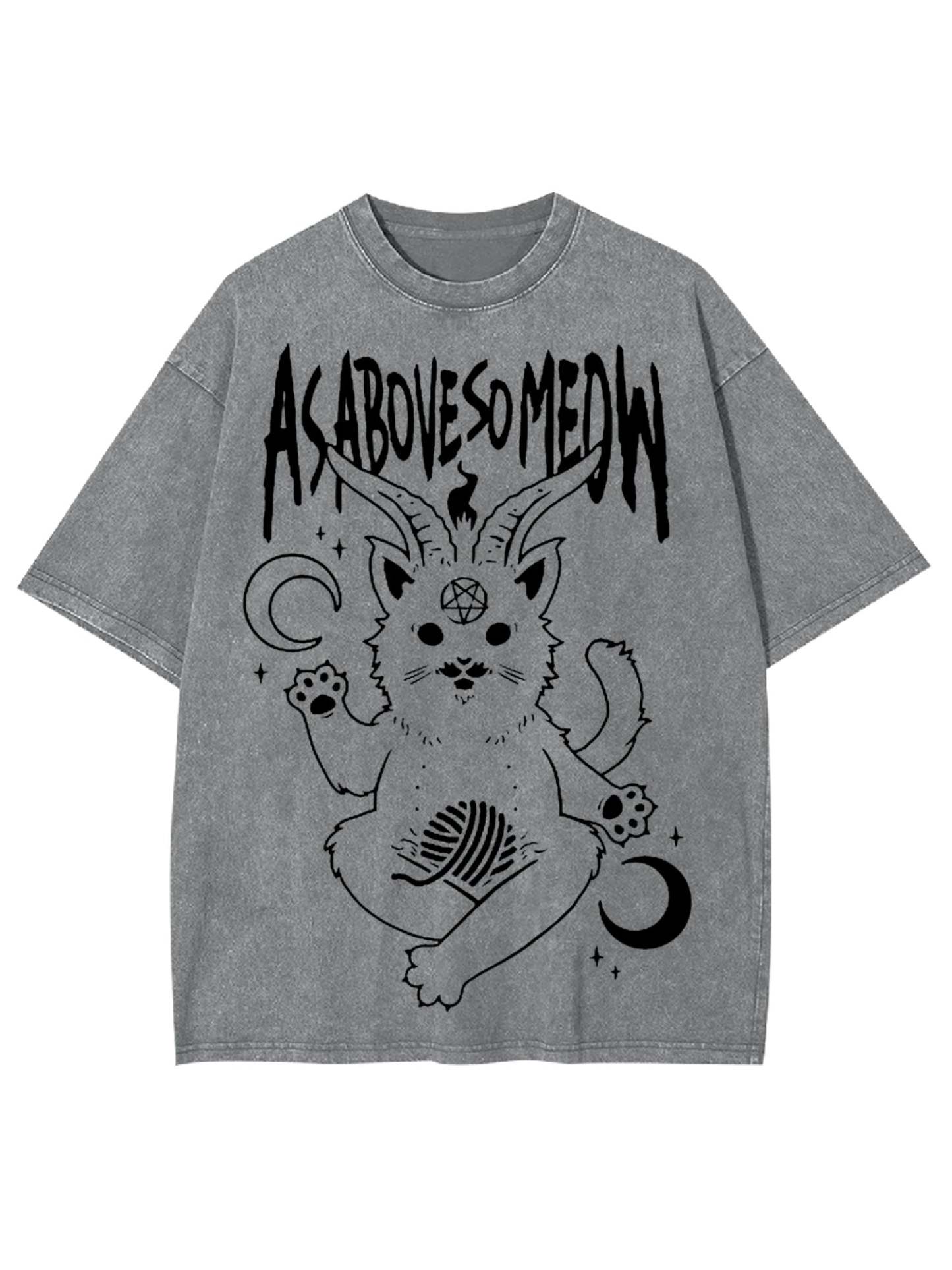 As Above So Meow Washed Tshirt