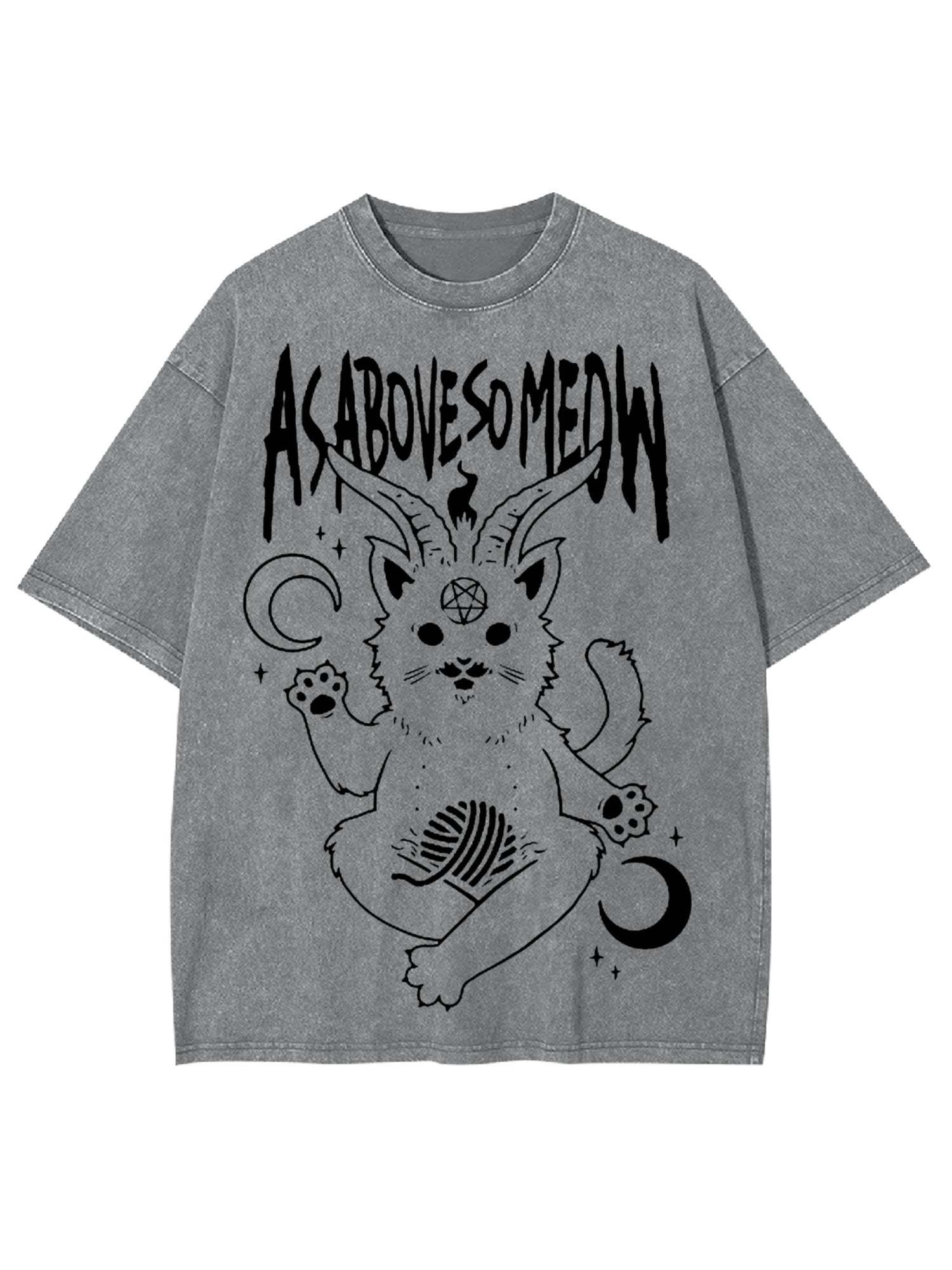 As Above So Meow Washed Tshirt