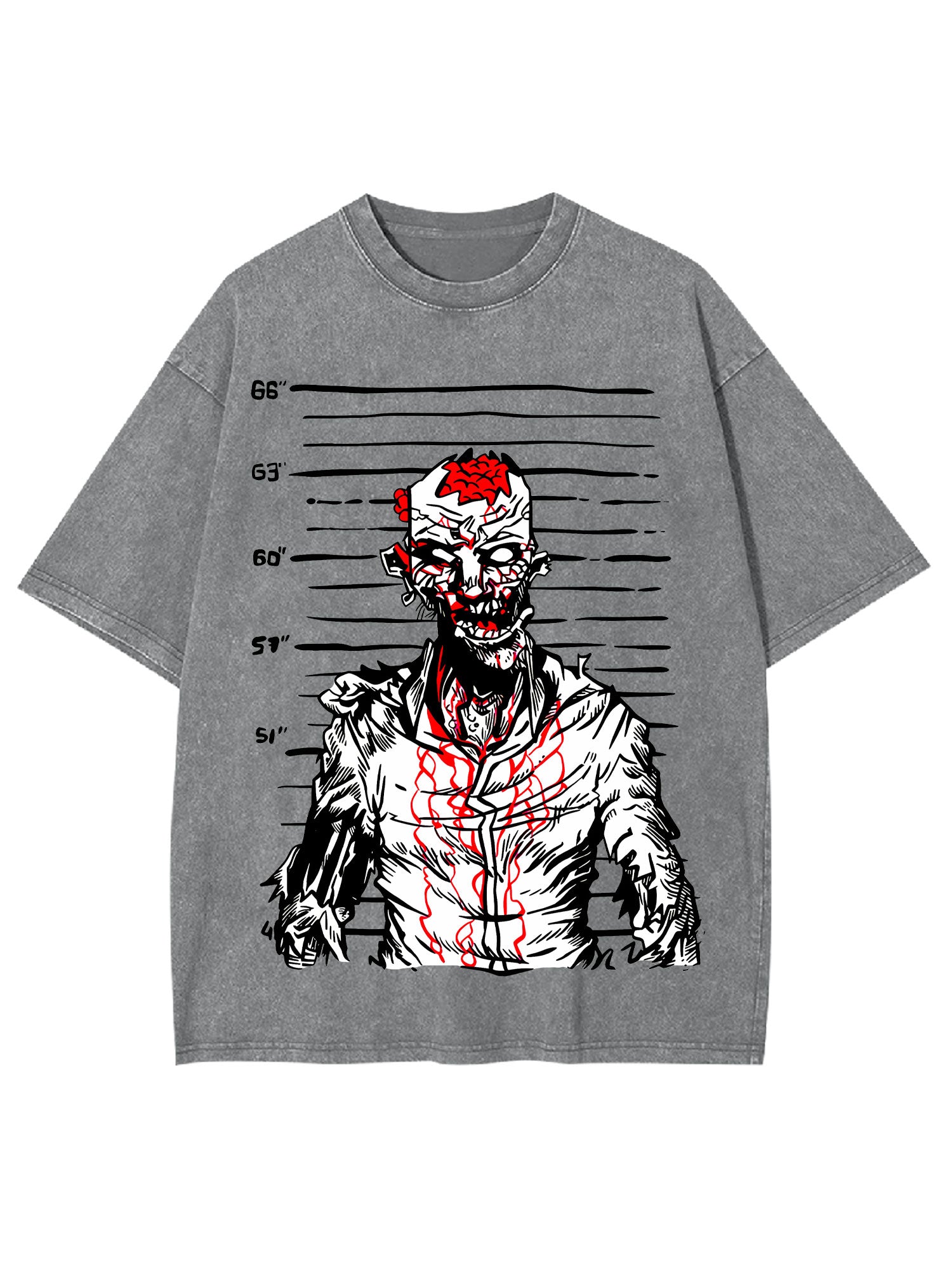 Zombie Mugshot Washed Tshirt