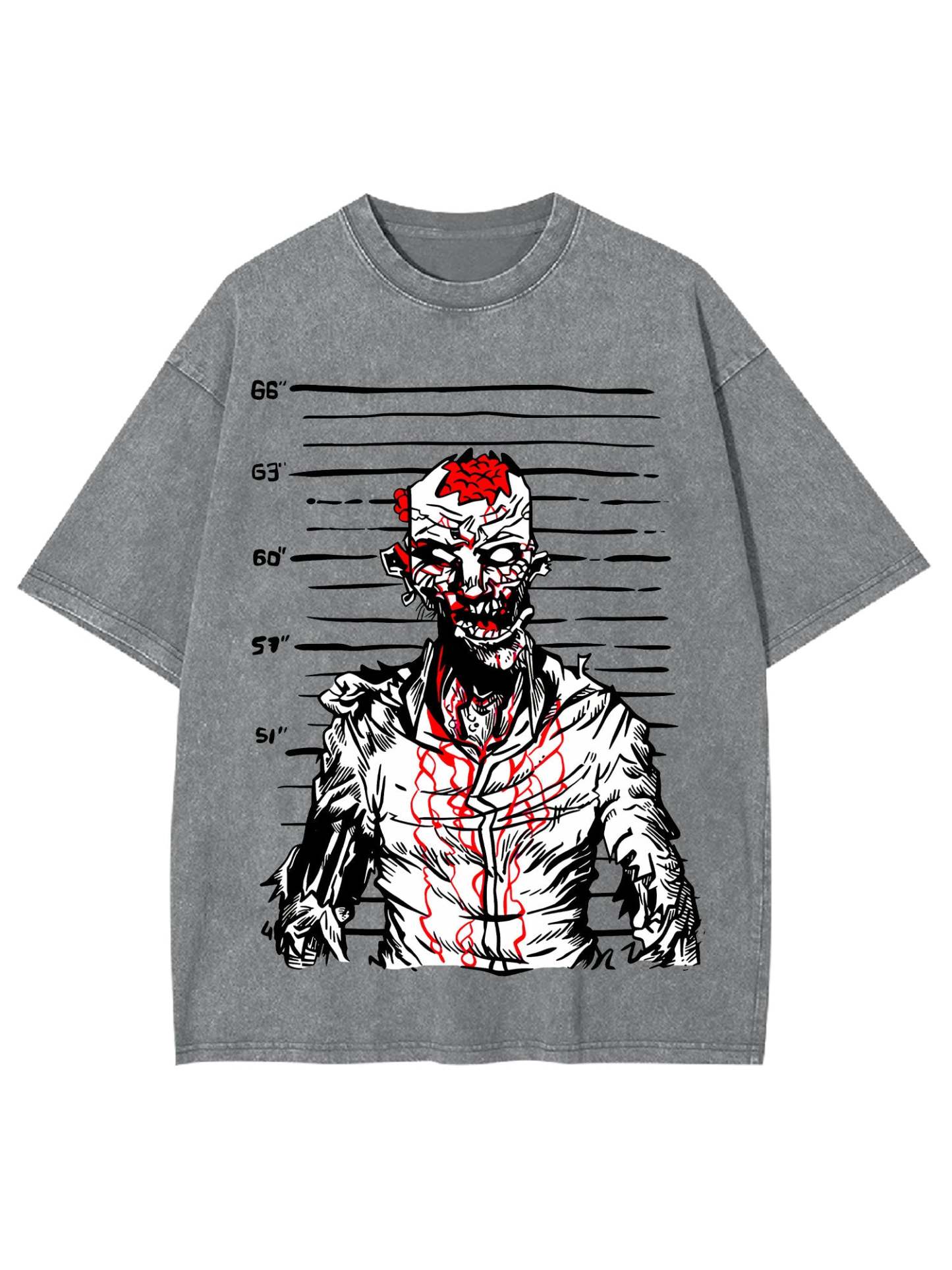 Zombie Mugshot Washed Tshirt