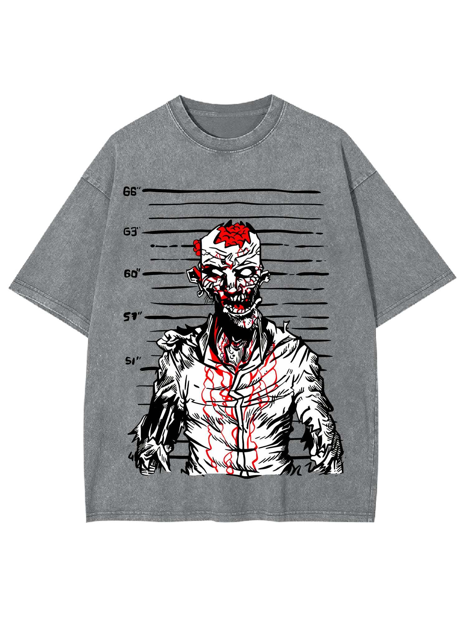 Zombie Mugshot Washed Tshirt