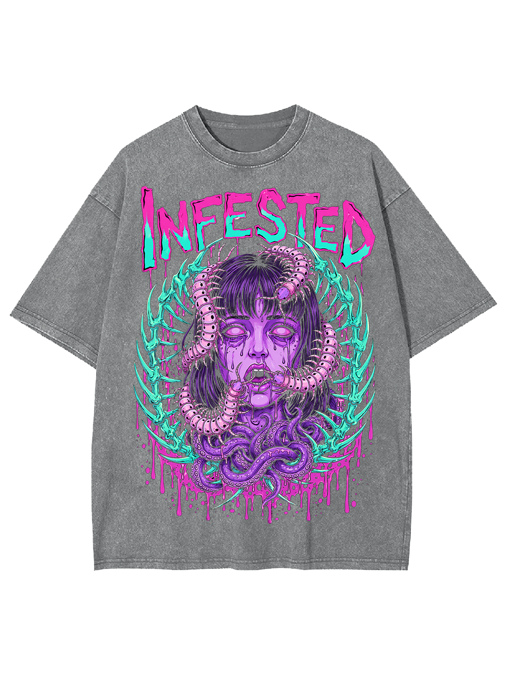 INFESTED NIGHTMARE AAA WASHED TSHIRT