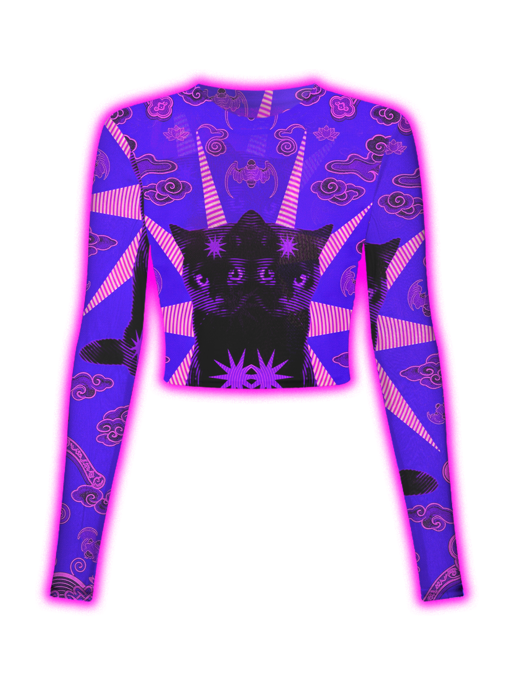 COSMIC BLACK CAT MESH TOP