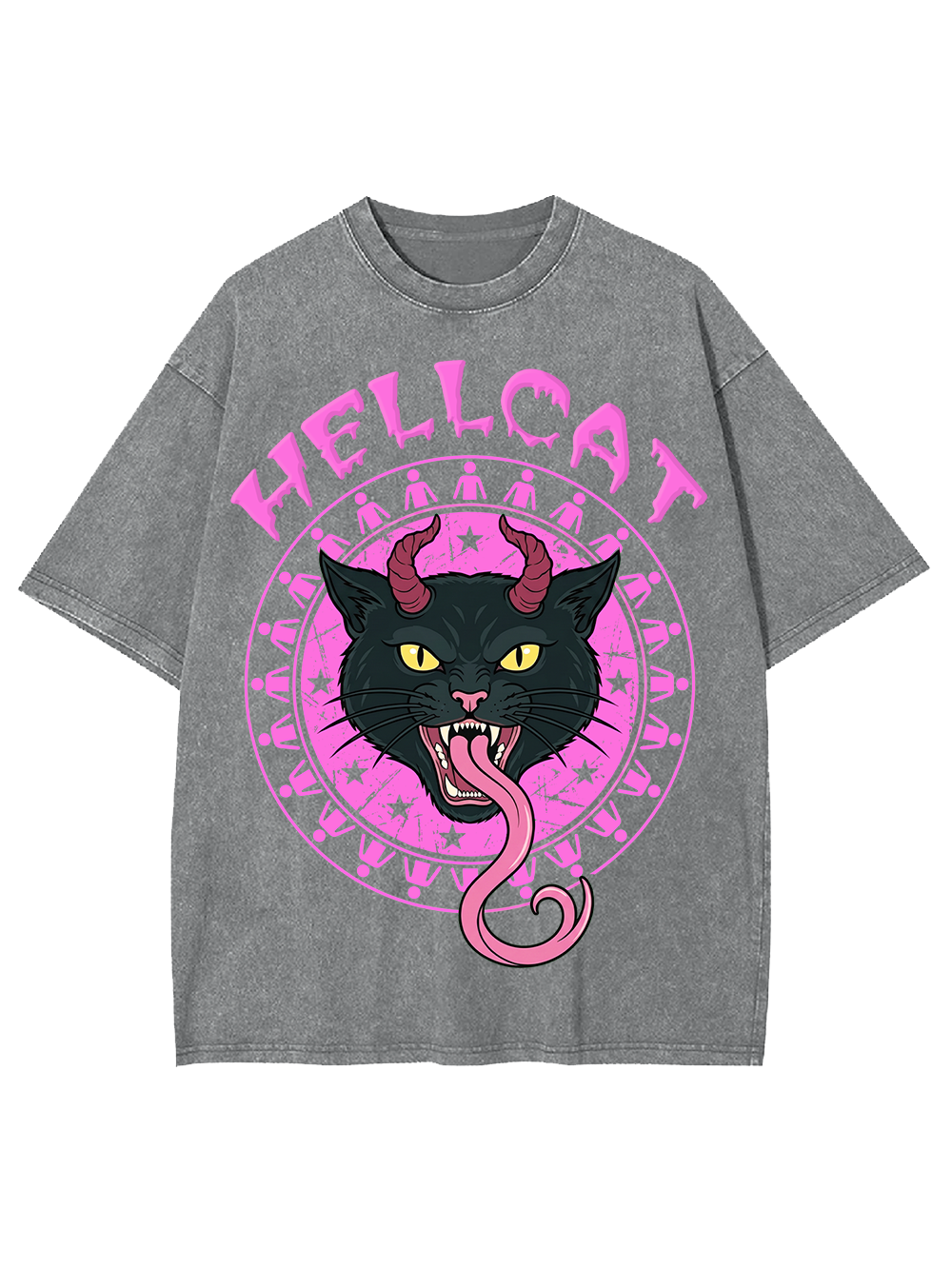 HELLCAT DEMON CAT AAA WASHED TSHIRT