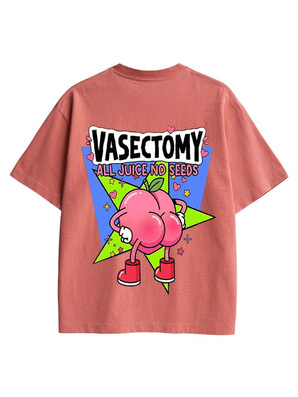 VASECTOMY ALL JUICE NO SEEDS AAA BACKPRINT TSHIRT