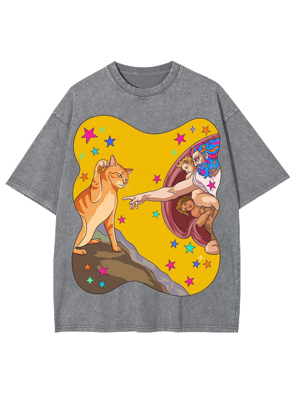 GOD CAT TOUCH AAA WASHED TSHIRT