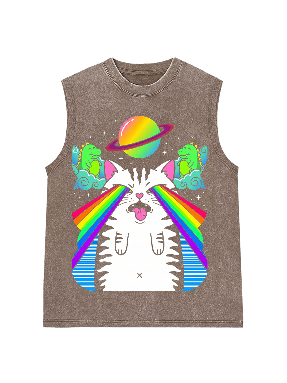 RAINBOW SPACE CAT WASHED TANK