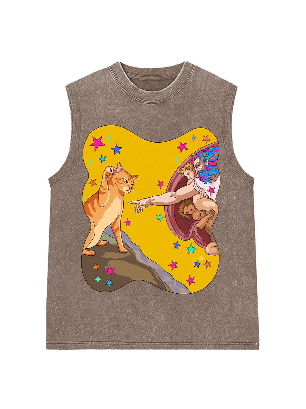 GOD CAT TOUCH WASHED TSHIRT AAA WASHED TANK