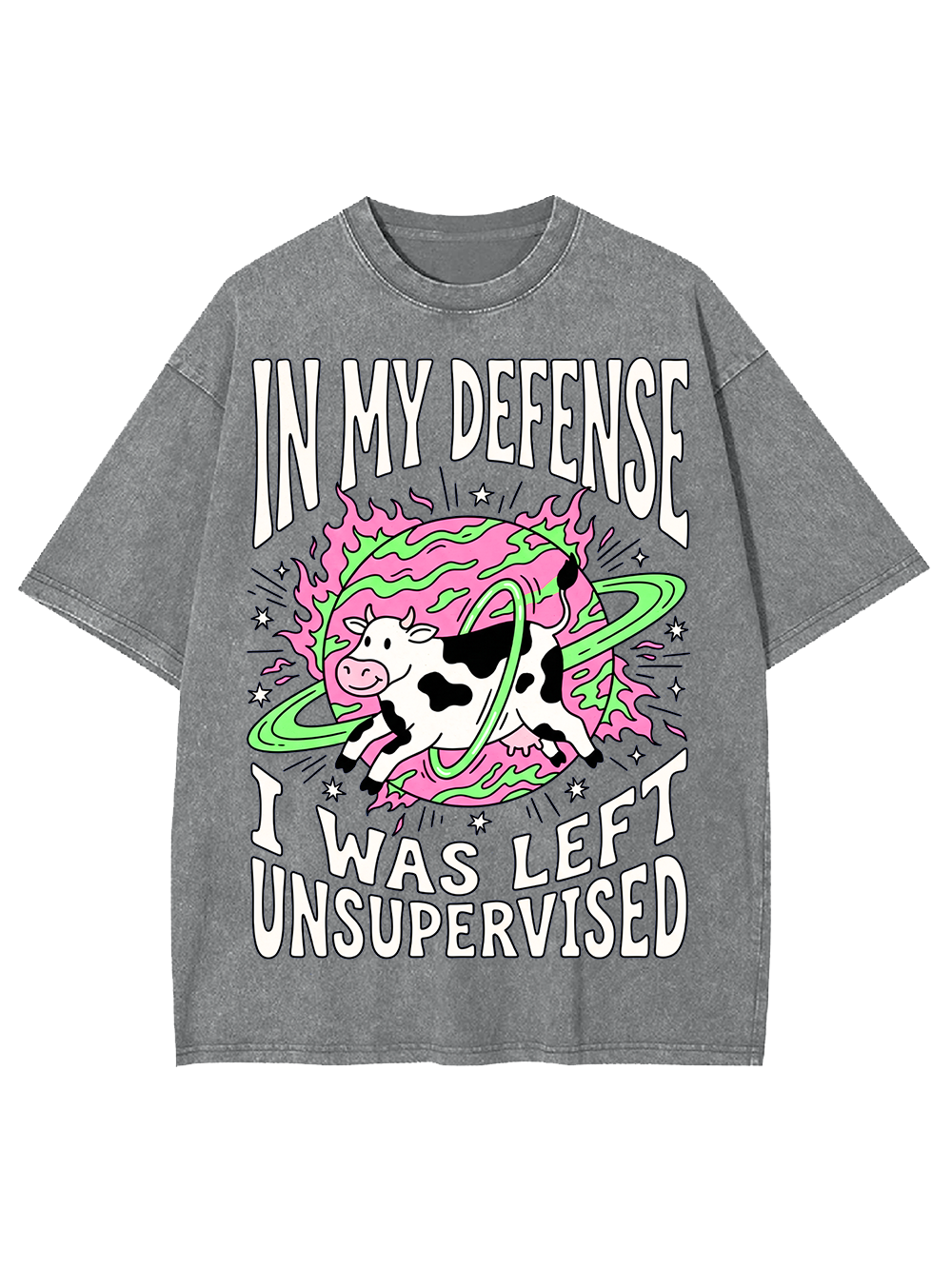 UNSUPERVISED COW AAA WASHED TSHIRT