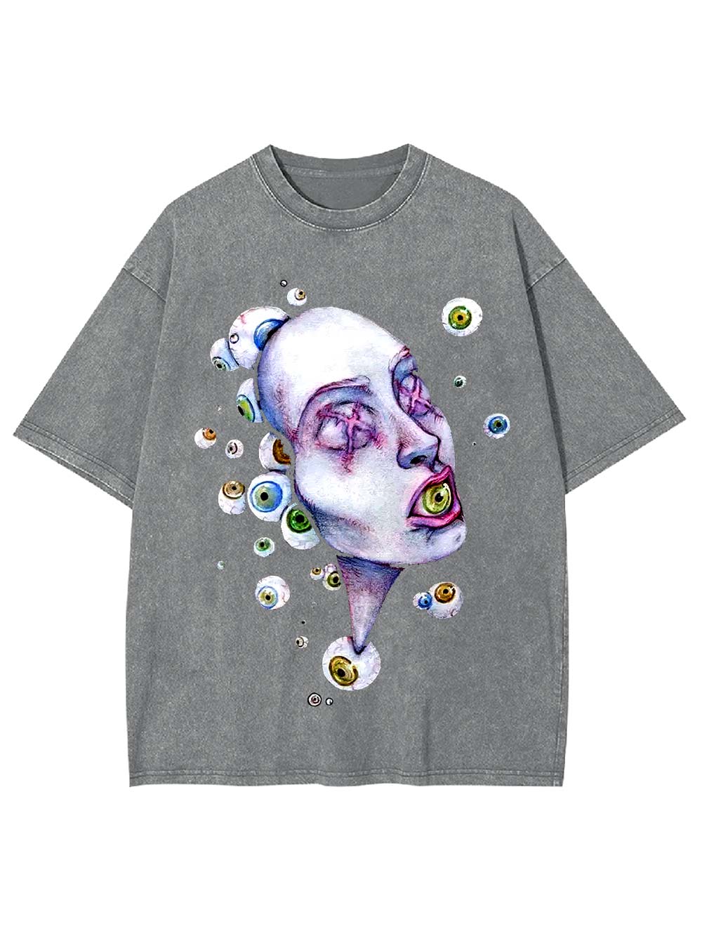 Surreal Eyeball Visions Washed Tshirt