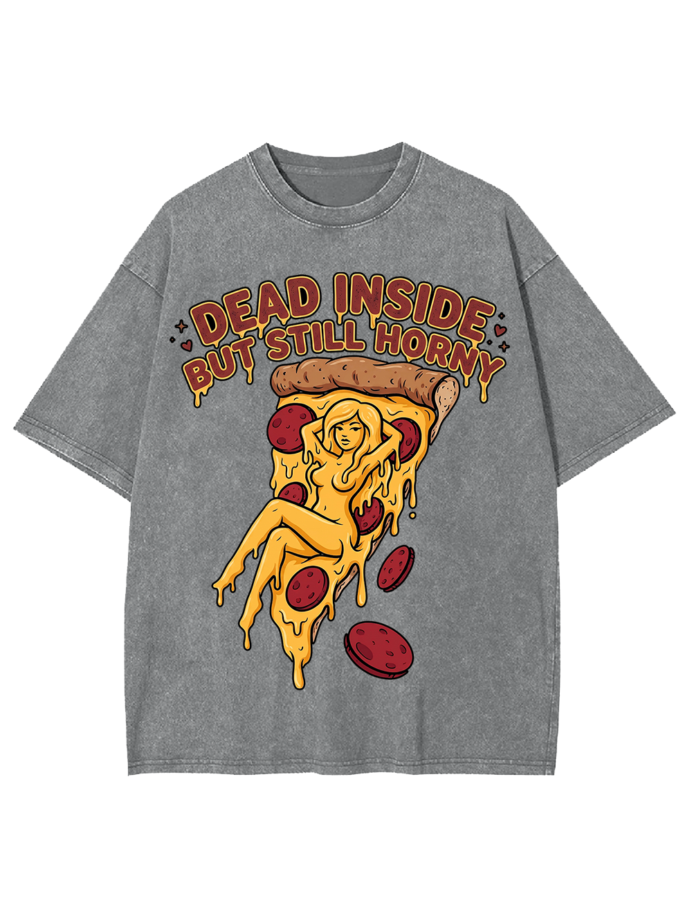 HORNY PIZZA AAA WASHED TSHIRT