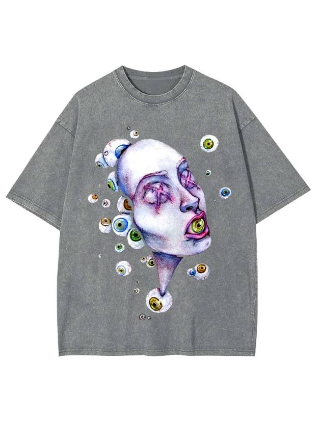 Surreal Eyeball Visions Washed Tshirt