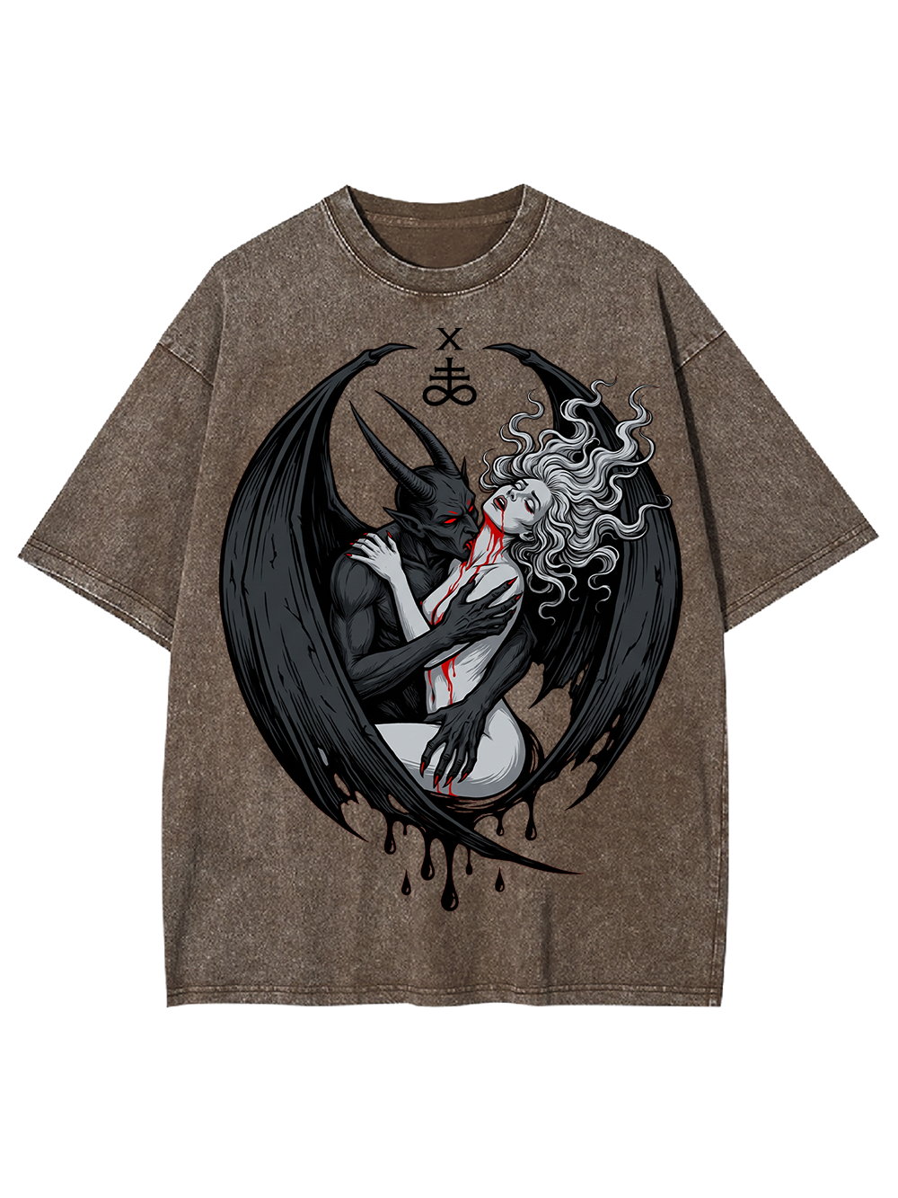 DEMON EMBRACE WASHED TSHIRT