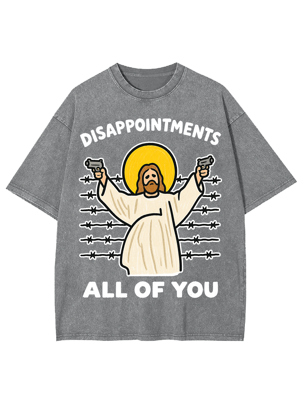 GUNS JESUS AAA WASHED TSHIRT