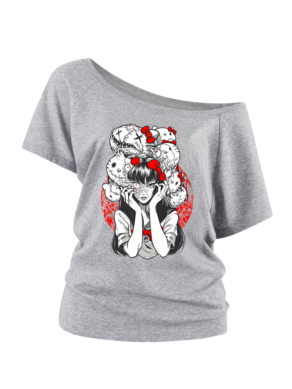 TOMIE AND HELLO KITTY OFF SHOULDER TSHIRTS