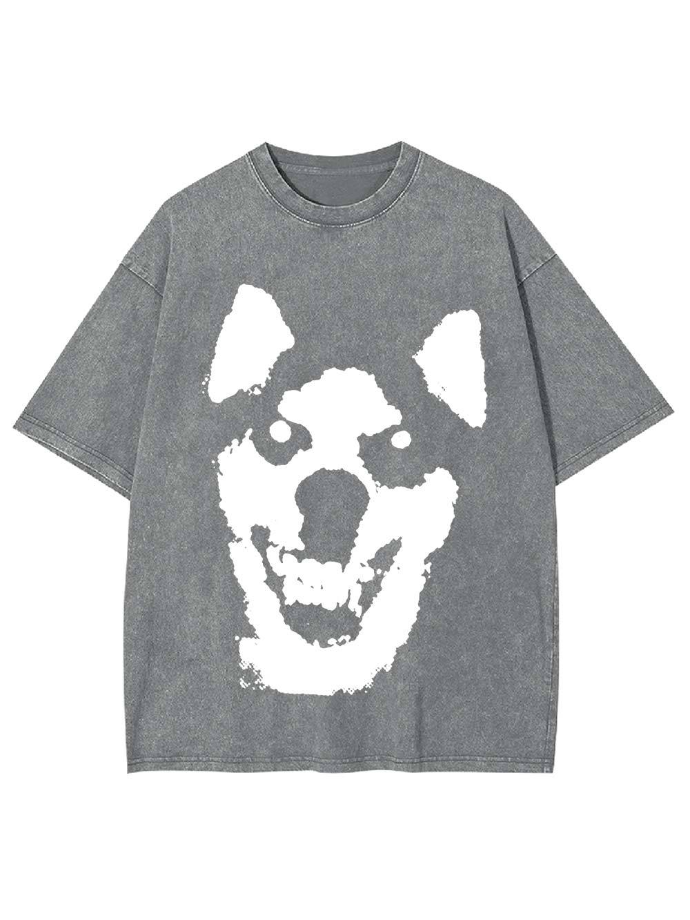 Pixelated Sinister Smil Washed Tshirt