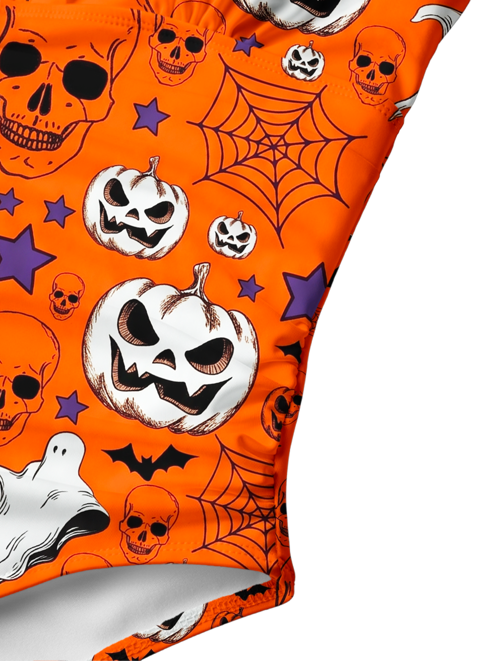 HALLOWEEN SKULL V-NECK ONE PIECE SWIMSUIT