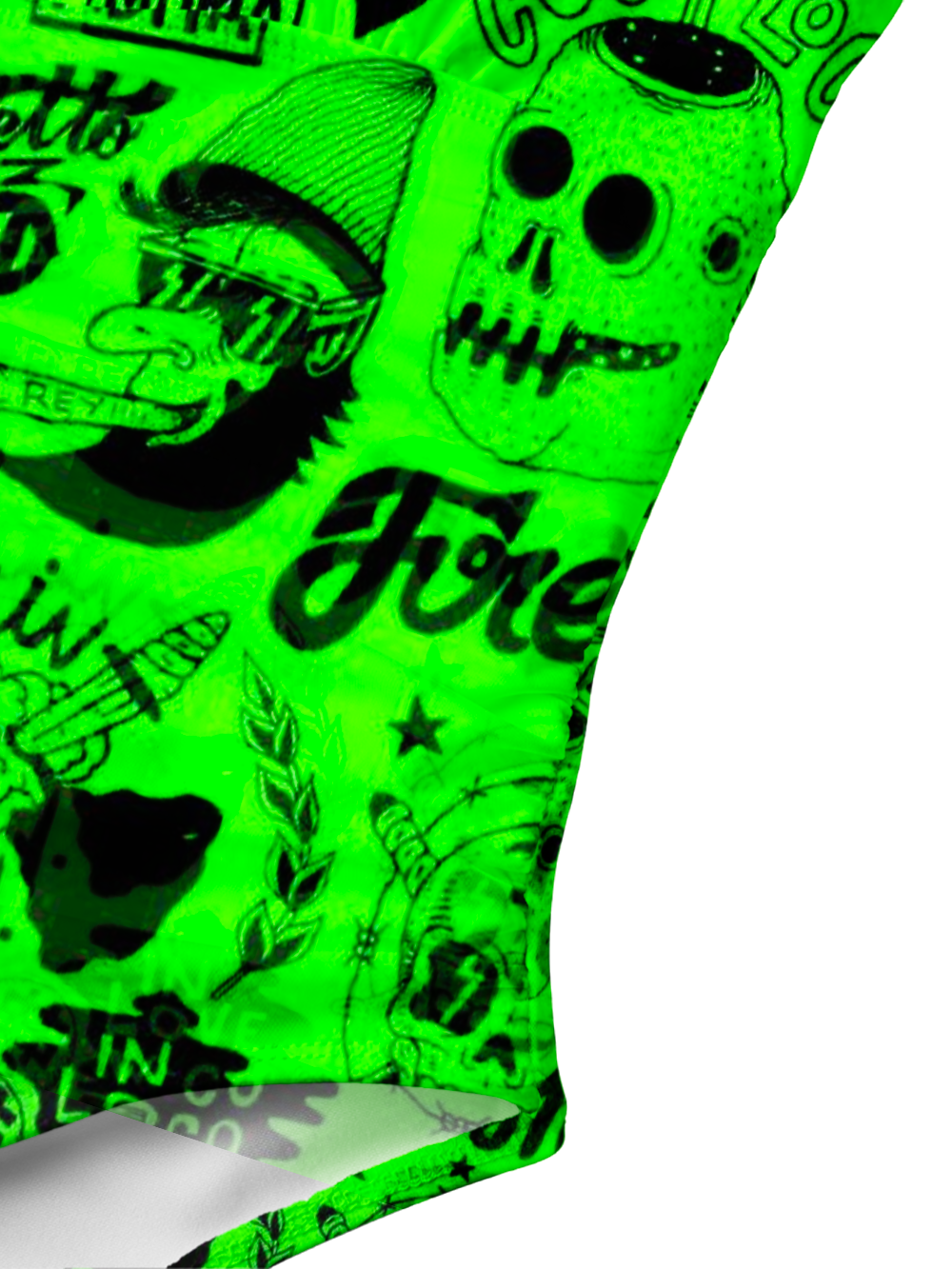 ACID DOODLES V-NECK ONE PIECE SWIMSUIT