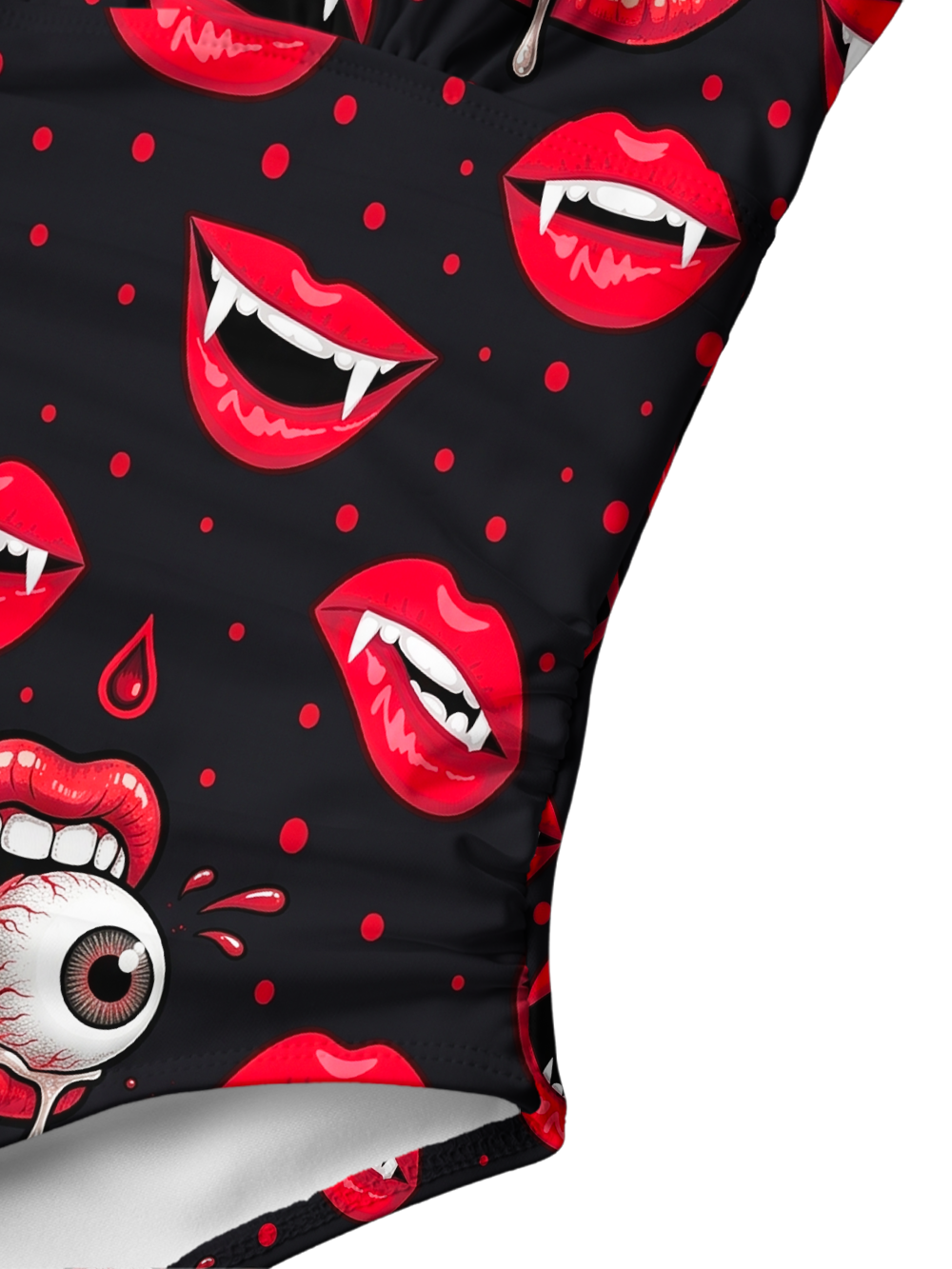 EVIL LIPS V-NECK ONE PIECE SWIMSUIT