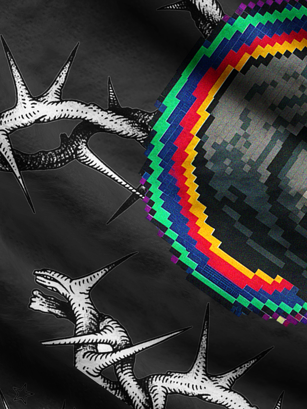 PIXELATED SKULL GOTHIC UGLY CARDIGAN SWEATERS