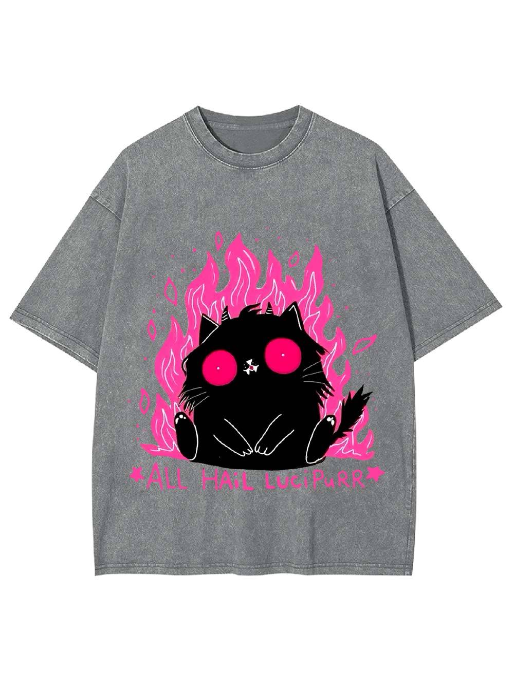 All Hail Lucipurr Washed Tshirt