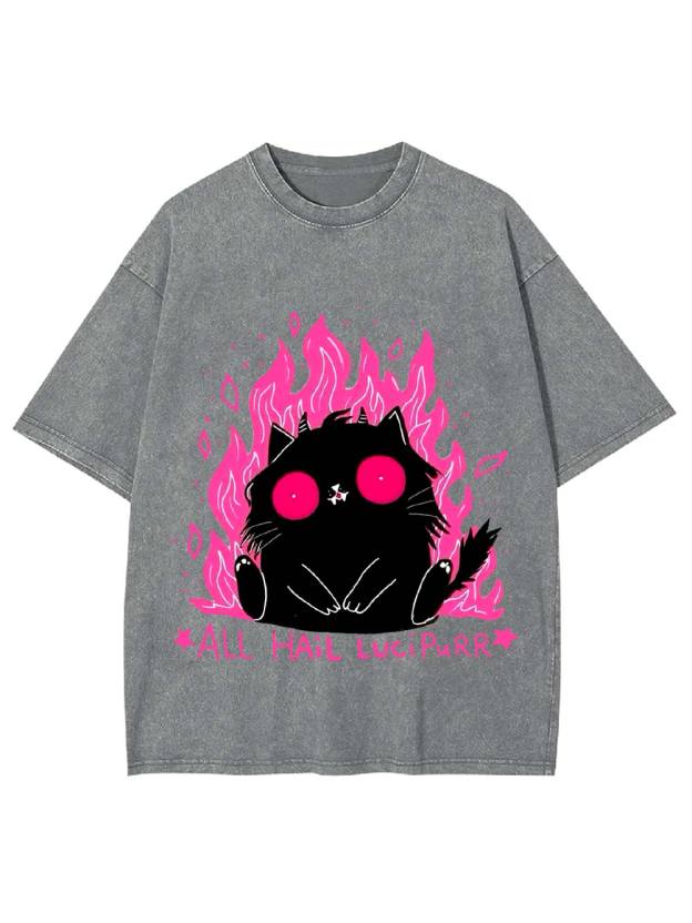 All Hail Lucipurr Washed Tshirt
