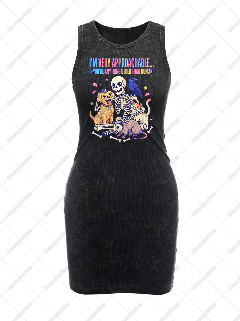 CUTE GOTH VINTAGE BODYCON TANK DRESS