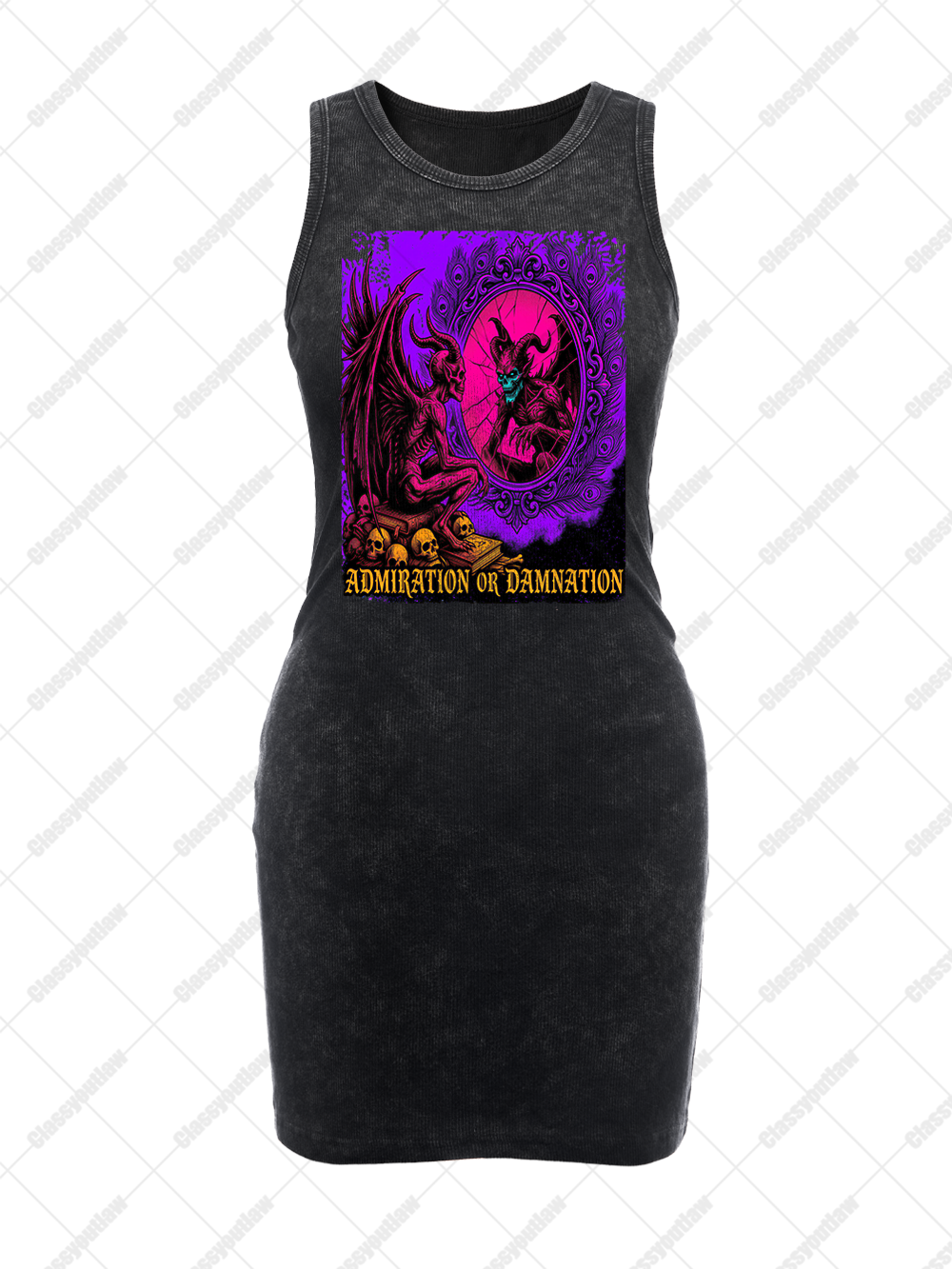 DAMNATION DEMON VINTAGE BODYCON TANK DRESS
