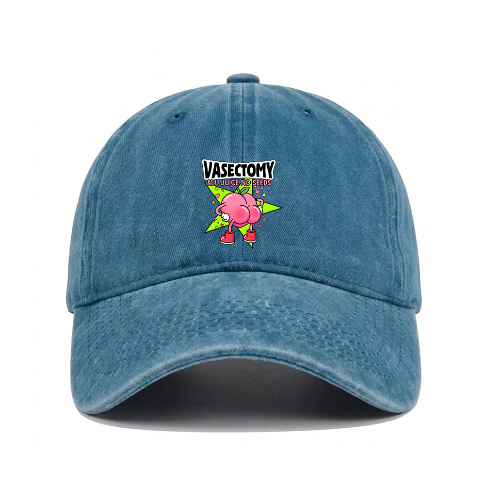 VASECTOMY ALL JUICE NO SEEDS WASHED VINTAGE BASEBALL CAP