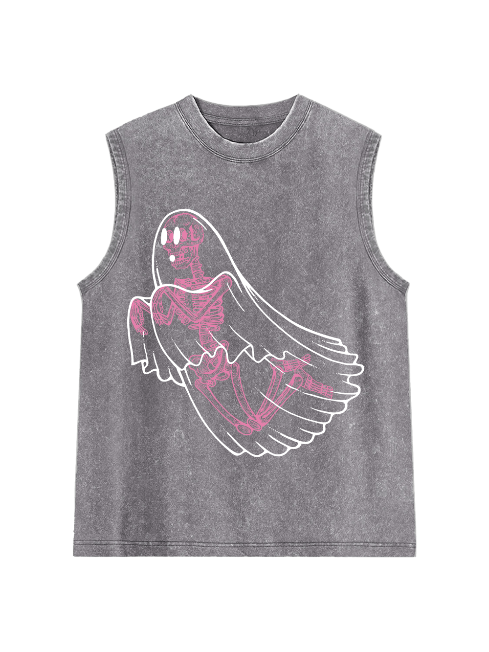 Ghostly Skeleton Veil Washed Tank Top