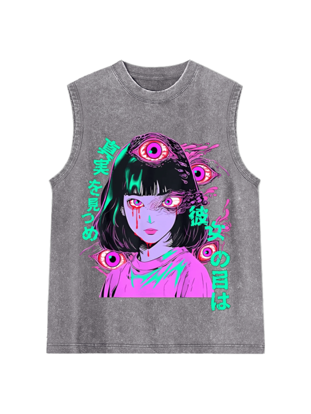 Her Eyes Gaze Into The Truth Washed Tank Top