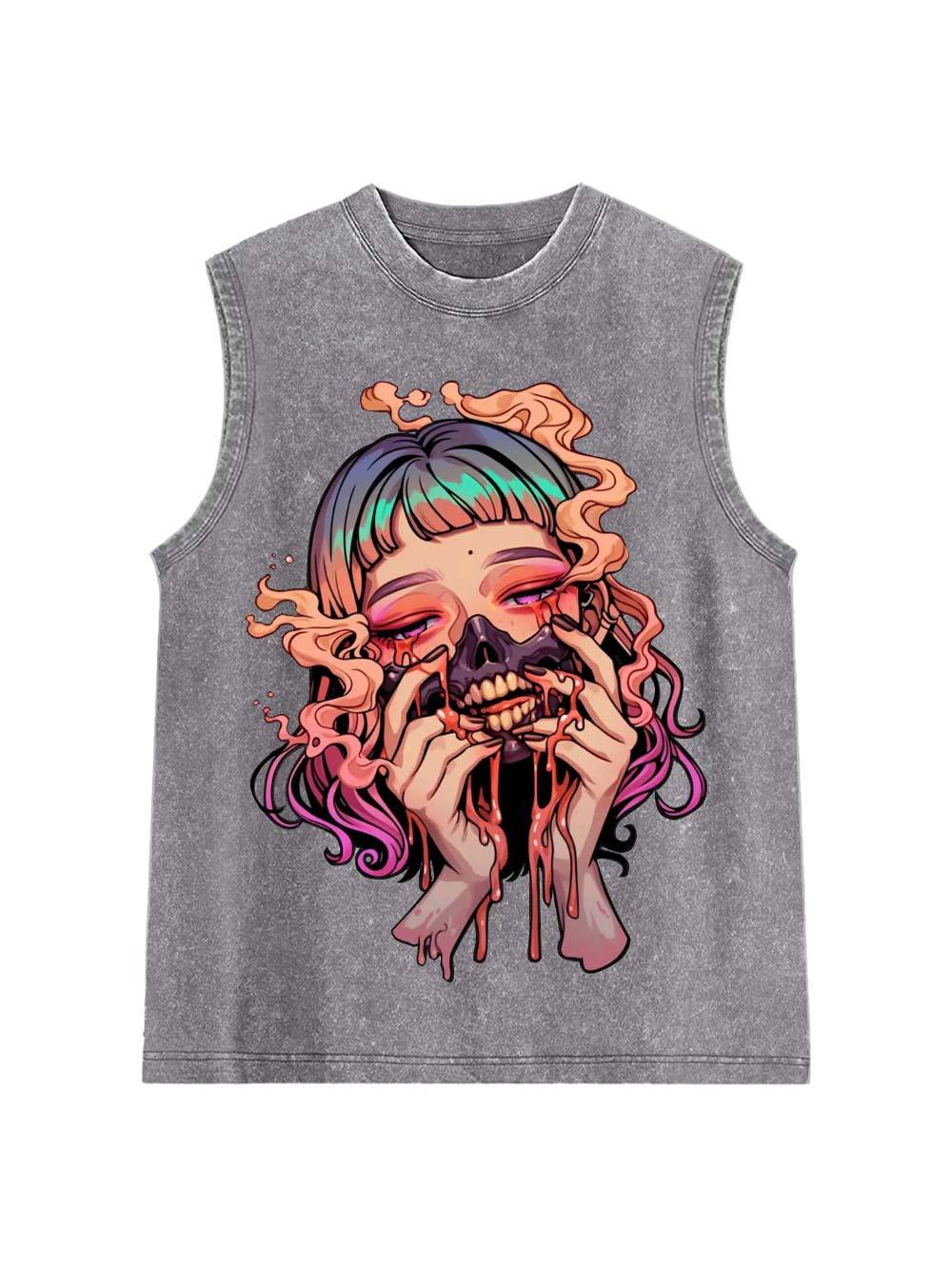 Jester Of Death Washed Tank Top