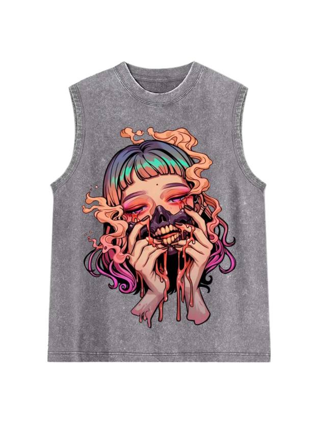 Jester Of Death Washed Tank Top