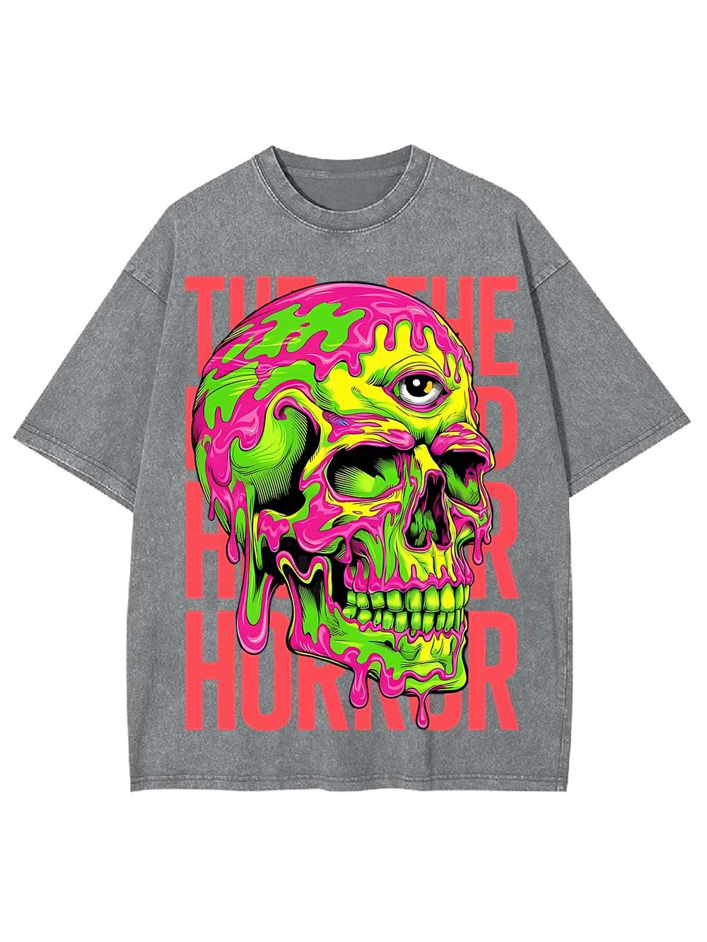 MELTING SKULL HORROR WASHED TSHIRT