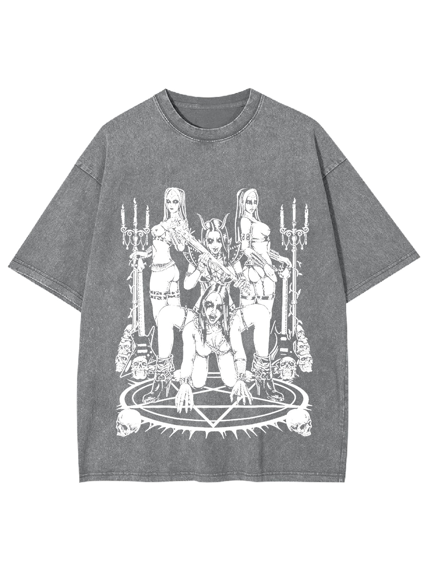 Dark Ritualistic Figures Washed Tshirt