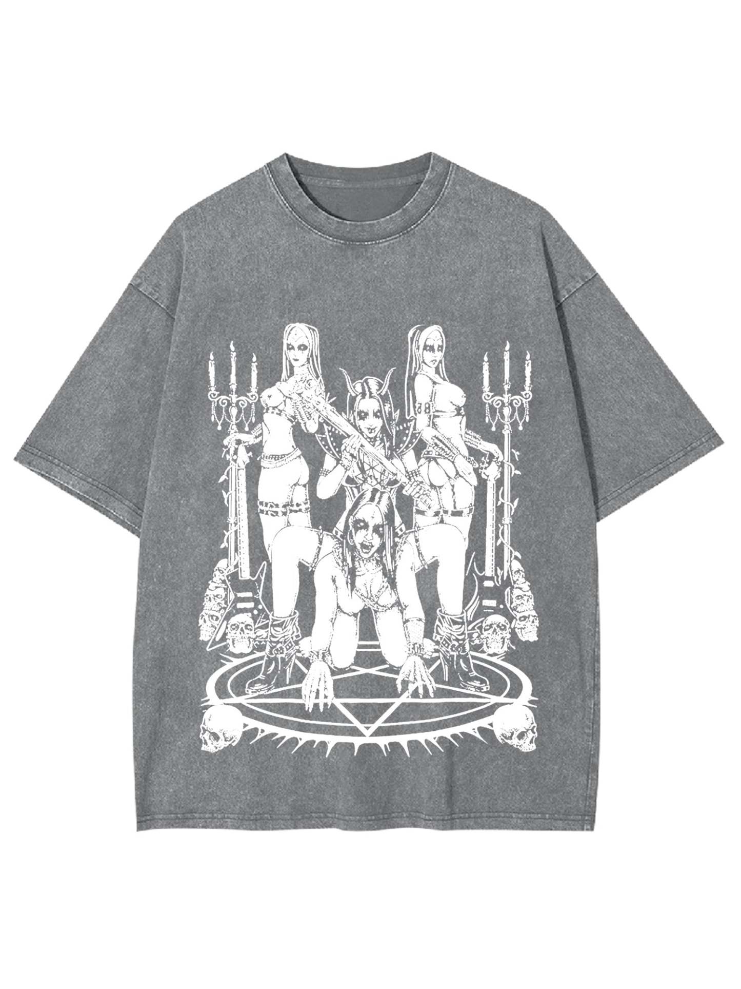 Dark Ritualistic Figures Washed Tshirt