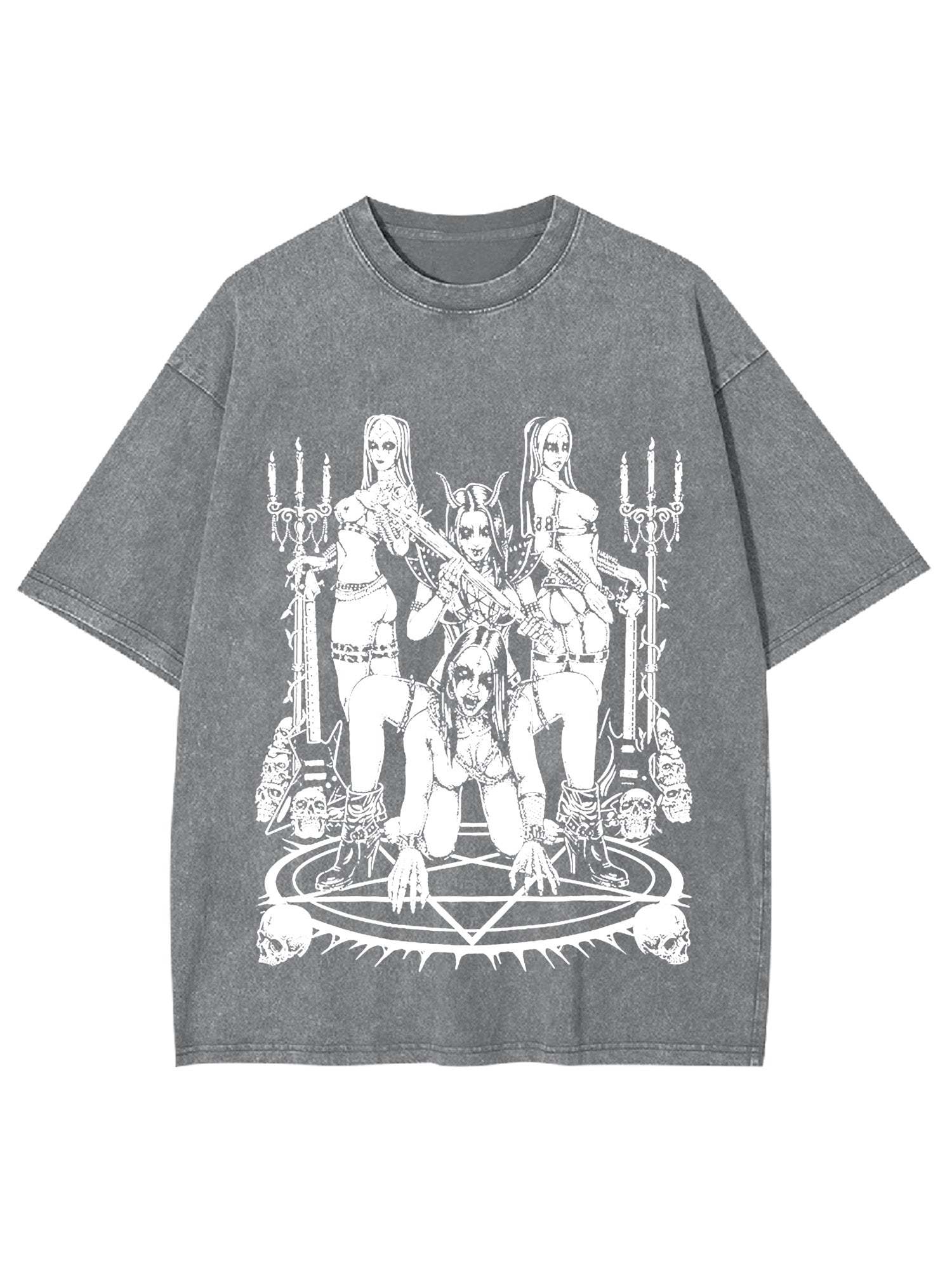 Dark Ritualistic Figures Washed Tshirt