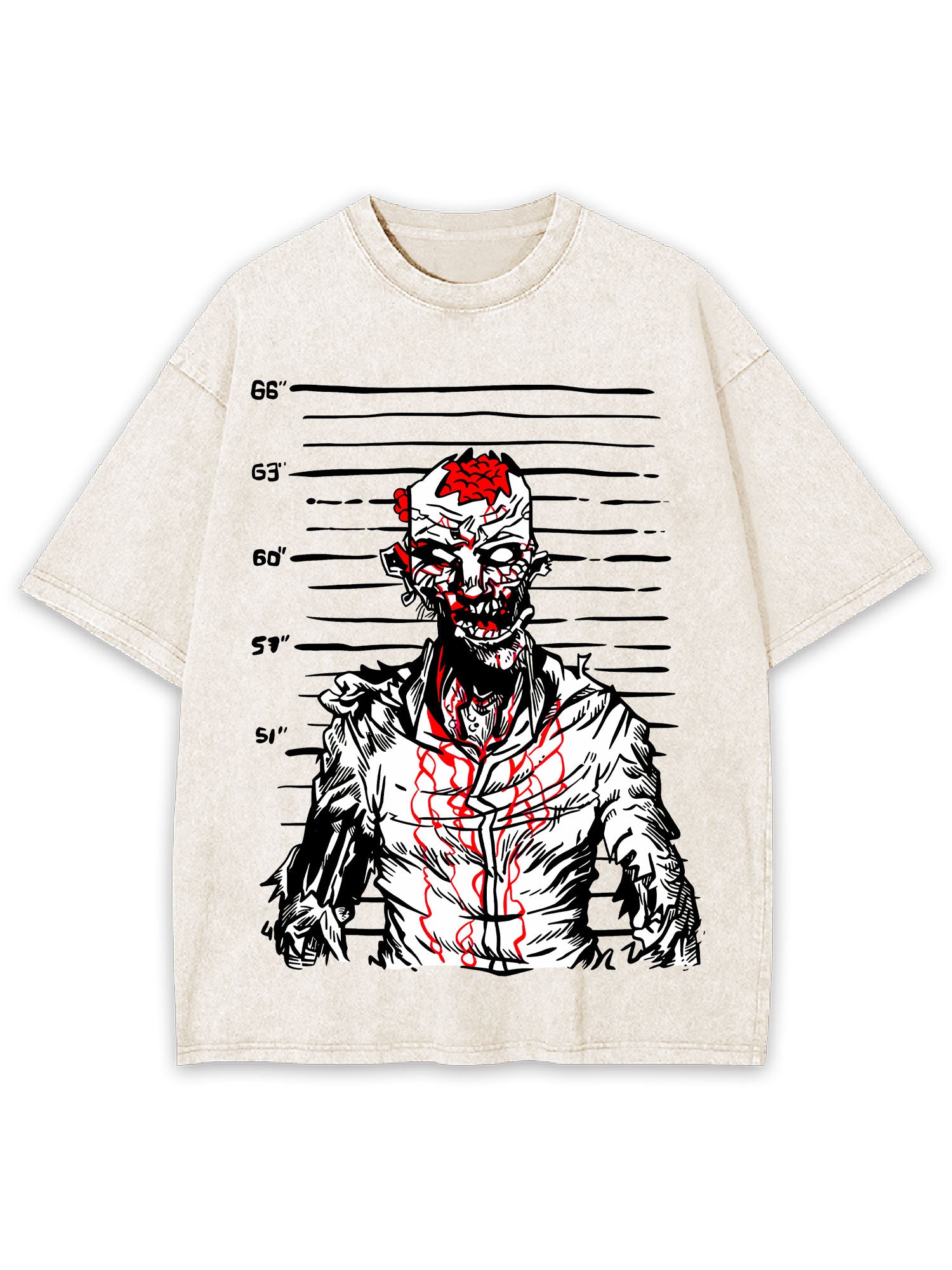 Zombie Mugshot Washed Tshirt