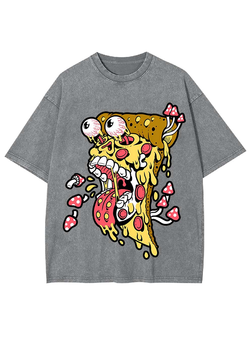 Trippy Pizza Madness Washed Tshirt