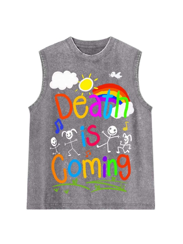 Death Is Coming Washed Tank Top