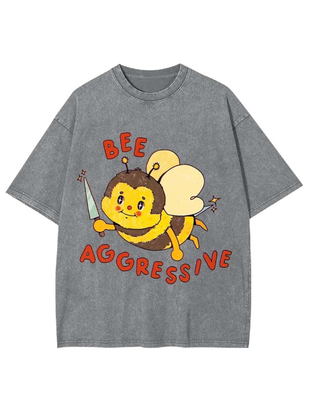 Bee Aggressive Washed Tshirt