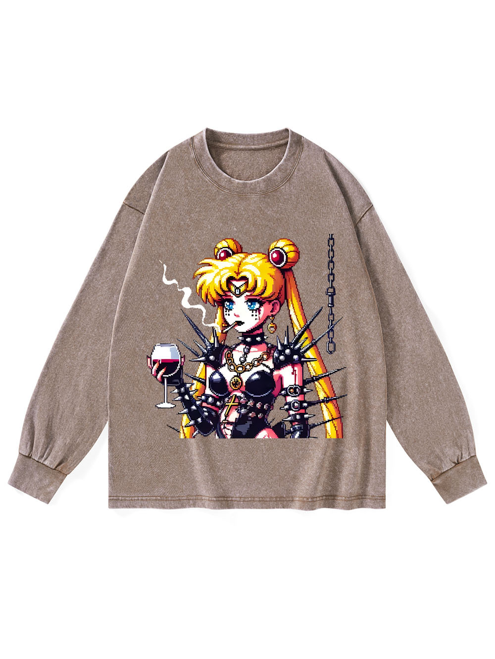 Punk Moon Washed Long-Sleeve Tshirt