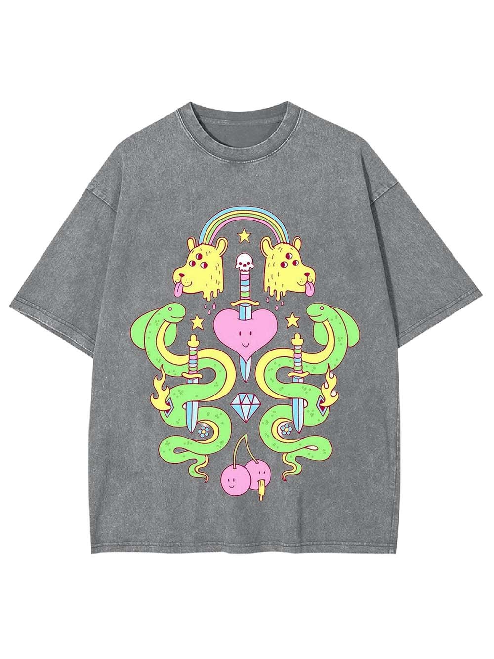Serpents And Symbols Washed Tshirt