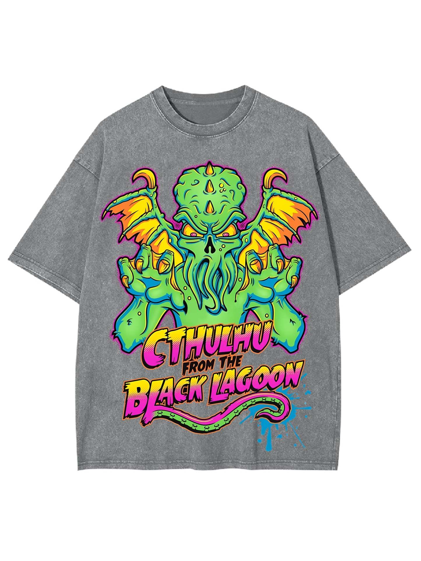 Cthulhu From The Black Lagoon Washed Tshirt