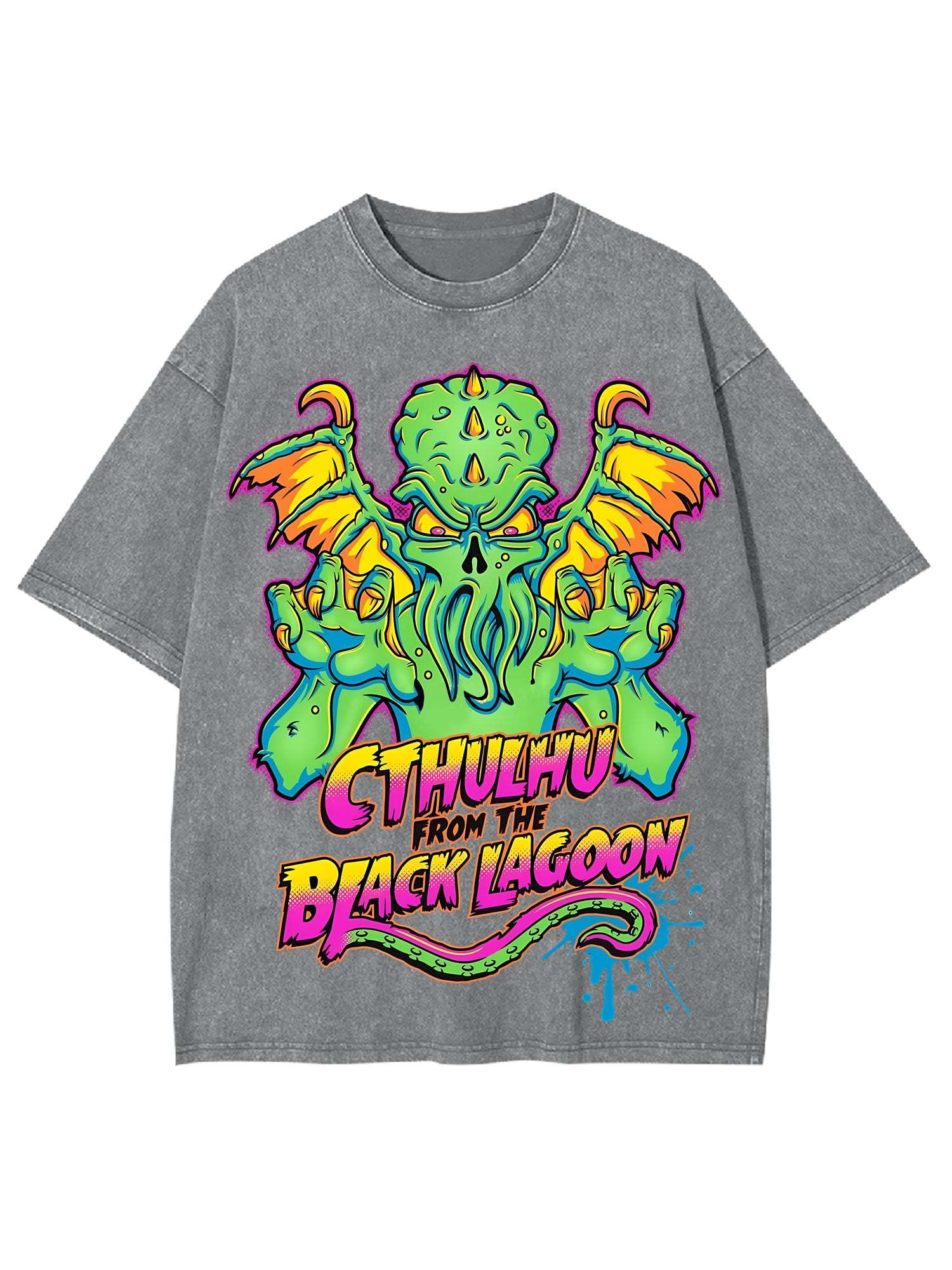 Cthulhu From The Black Lagoon Washed Tshirt